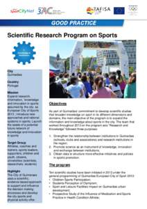 Scientific Research Program on Sports  City Guimarães Country Portugal
