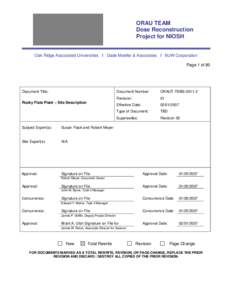 ORAU TEAM Dose Reconstruction Project for NIOSH Oak Ridge Associated Universities I Dade Moeller & Associates I MJW Corporation Page 1 of 80