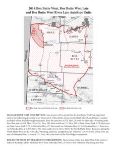 2014 Box Butte West, Box Butte West Late and Box Butte West River Late Antelope Units Oglala Grasslands  Chadron