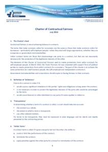 ICA Charter of Contractual Fairness