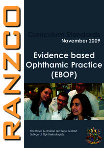 Curriculum Standards November 2009 Evidence based Ophthamic Practice (EBOP)