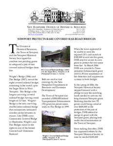 Covered bridge / Newport / Bridge / Sugar River / Boston and Maine Corporation / Contoocook Railroad Bridge / Transportation in the United States / Rail transportation in the United States / New Hampshire