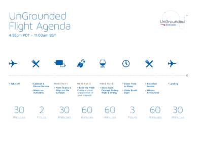 UnGrounded Flight Agenda 4:55pm PDT - 11:00am BST • Take-off