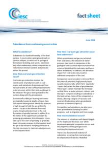Fact sheet - subsidence from coal seam gas extraction
