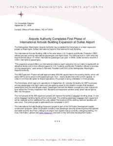 Microsoft Word[removed]Airports Authority Completes First Phase of Dulles IAB Expansion.doc