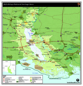 Atchafalaya Basin / Gulf of Mexico / Intracoastal Waterway / Mississippi River / Bogue Chitto National Wildlife Refuge / Bayou Cocodrie National Wildlife Refuge / Wildlife Management Area / Bayou Teche / Southeast Louisiana Refuges Complex / Louisiana / Geography of the United States / Acadiana