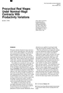 Procyclical Real Wages Under Nominal-Wage Contracts With Productivity Variations