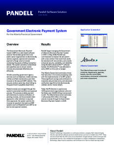 Pandell Software Solution case study Government Electronic Payment System  Application Screenshot