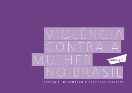 Violência contra a mulher no brasil acesso à