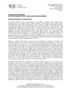 Mechanics / Geology / Earthquake engineering / Peak ground acceleration / Richter magnitude scale / Earthquake / Mercalli intensity scale / Strong ground motion / Wiss /  Janney /  Elstner Associates /  Inc. / Seismic scales / Seismology / Earthquakes