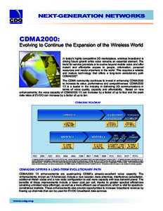 NEXT-GENERATION NETWORKS TATA CASE STuDy CDMA2000:  Evolving to Continue the Expansion of the Wireless World