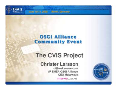 OSGi / Vehicular communication systems / Transport / Communications /  Air-interface /  Long and Medium range / Standards organizations / Wireless networking / Technology