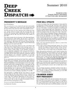 DEEP CREEK DISPATCH➠ Summer 2010 Newsletter of the