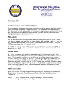 DEPARTMENT OF CORRECTIONS SOUTH DAKOTA CORRECTIONS COMMISSION 3200 East Highway 34 c/o 500 East Capitol Avenue Pierre, SD[removed]Phone: ([removed]