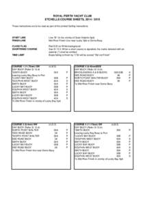 ROYAL PERTH YACHT CLUB ETCHELLS COURSE SHEETS, These instructions are to be read as part of the printed Sailing Instructions START LINE FINISH LINE