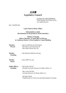 立法會 Legislative Council LC Paper No. CB[removed]These minutes have been seen by the Administration) Ref : CB2/PS/1/00