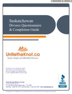Saskatchewan Questionnaire and Guide