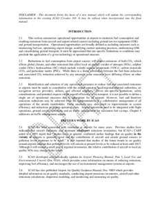 DISCLAIMER - This document forms the basis of a new manual which will update the corresponding information in the existing ICAO Circular 303. It may be refined when incorporated into the final manual. INTRODUCTION 2.1