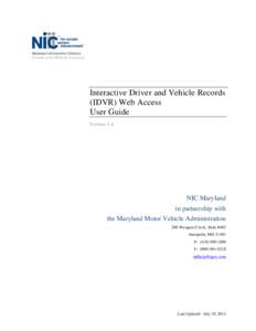 Maryland MVA Interactive DVR User Guide