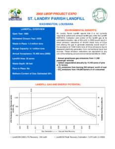2008 LMOP PROJECT EXPO ST. LANDRY PARISH LANDFILL WASHINGTON, LOUISIANA