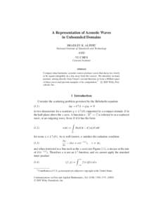 A Representation of Acoustic Waves in Unbounded Domains BRADLEY K. ALPERT National Institute of Standards and Technology  AND