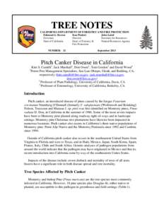 TREE NOTES CALIFORNIA DEPARTMENT OF FORESTRY AND FIRE PROTECTION Edmund G. Brown Ken Pimlott John Laird Governor