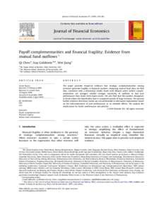 Payoff complementarities and financial fragility Evidence from mutual fund outflows