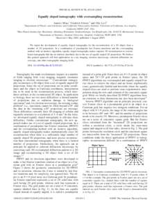 PHYSICAL REVIEW B 72, 052103 共2005兲  Equally sloped tomography with oversampling reconstruction Jianwei Miao,1 Friedrich Förster,2 and Ofer Levi3 1Department