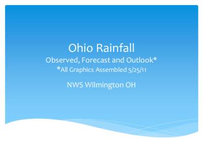 Ohio Rainfall Observed, Forecast and Outlook* *All Graphics Assembled[removed]NWS Wilmington OH  April Rainfall in Ohio