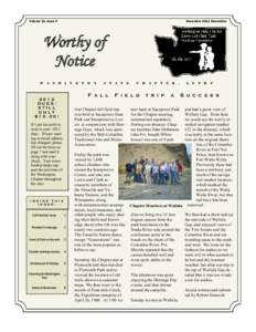 December 2011 Newsletter  Volume 12, Issue 4 Worthy of Notice