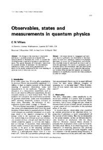 Eur. J. Phys. SPrintedin Northern Ireland  177 Observables, states and measurements in quantum physics