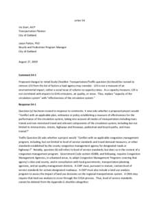 Letter 54 Iris Starr, AICP Transportation Planner City of Oakland Jason Patton, PhD Bicycle and Pedestrian Program Manager