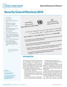 Special Research Report  Security Council Elections 2013