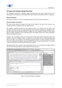 ProjectSIP Expert GUI Software Design Document This document represents a software design document that has been created to drive the development of the Expert GUI of the Spatial Information Platform of the SWIT