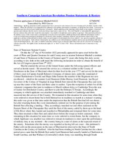 Southern Campaign American Revolution Pension Statements & Rosters Pension application of Solomon Mitchell S4222 Transcribed by Will Graves f27MD/NC[removed]