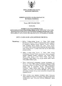 KETUA MAHKAMAH AGUNG REPUBLIKINDONESIA KEPUTUSANKETUA MAHKAMAH AGUNG REPUBLIK INDONESIA Nomor: 085/KMA/SK/V/2011