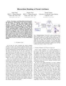 Hierarchical Ranking of Facial Attributes Ankur Datta IBM T. J. Watson Research Center, New York, USA  Rogerio Feris