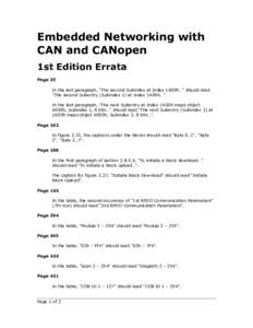Embedded Networking with CAN and CANopen 1st Edition Errata Page 35 In the last paragraph, 