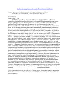 Southern Campaign American Revolution Pension Statements & Rosters Pension Application of Michael Burruss S8111. See also Michael Burrows R1504. Transcribed and annotated by C. Leon Harris. Revised 1 May[removed]State of V