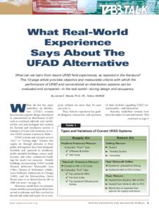 TALK What Real-World Experience Says About The UFAD Alternative What can we learn from recent UFAD field experiences, as reported in the literature?