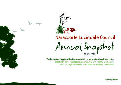 Naracoorte Lucindale Council[removed]The best place in regional South Australia to live, work, raise a family and retire. Created by having a Prosperous Community with Healthy Landscapes, Liveable Neighbourhoods and 