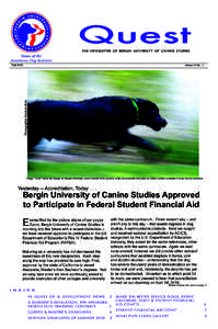 Quest The Newsletter of Bergin University of Canine Studies Home of the Assistance Dog Institute Fall 2010