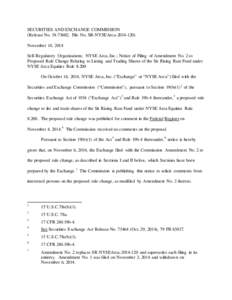 Notice of Filing of Amendment No. 2 to Proposed Rule Change Relating to Listing and Trading Shares of the Sit Rising Rate Fund under NYSE Arca Equities Rule 8.200