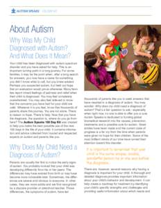 100 DAY KIT  About Autism Why Was My Child Diagnosed with Autism? And What Does It Mean?