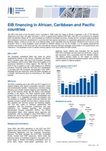 EIB financing in African, Caribbean and Pacific countries