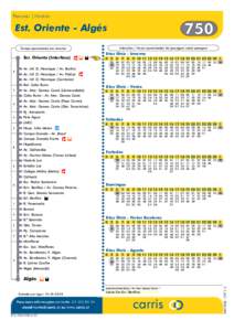 Percurso | Horário  750 Est. Oriente - Algés