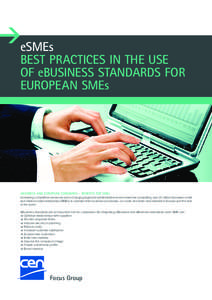 1eSMEs  BEST PRACTICES IN THE USE OF eBUSINESS STANDARDS FOR EUROPEAN SMEs