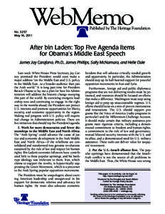 After Bin Laden: Top 5 Agenda Items for Obama’s Middle East Speech