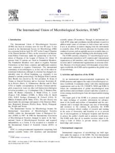 International Union of Microbiological Societies / Nomenclature / Bacteria / G. Balakrish Nair / International Society for Microbial Ecology / Biology / Microbiology / Science
