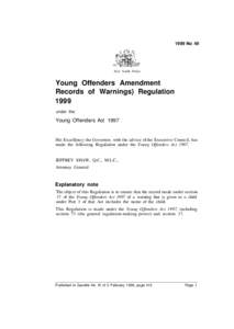 1999 No 49  New South Wales Young Offenders Amendment Records of Warnings) Regulation